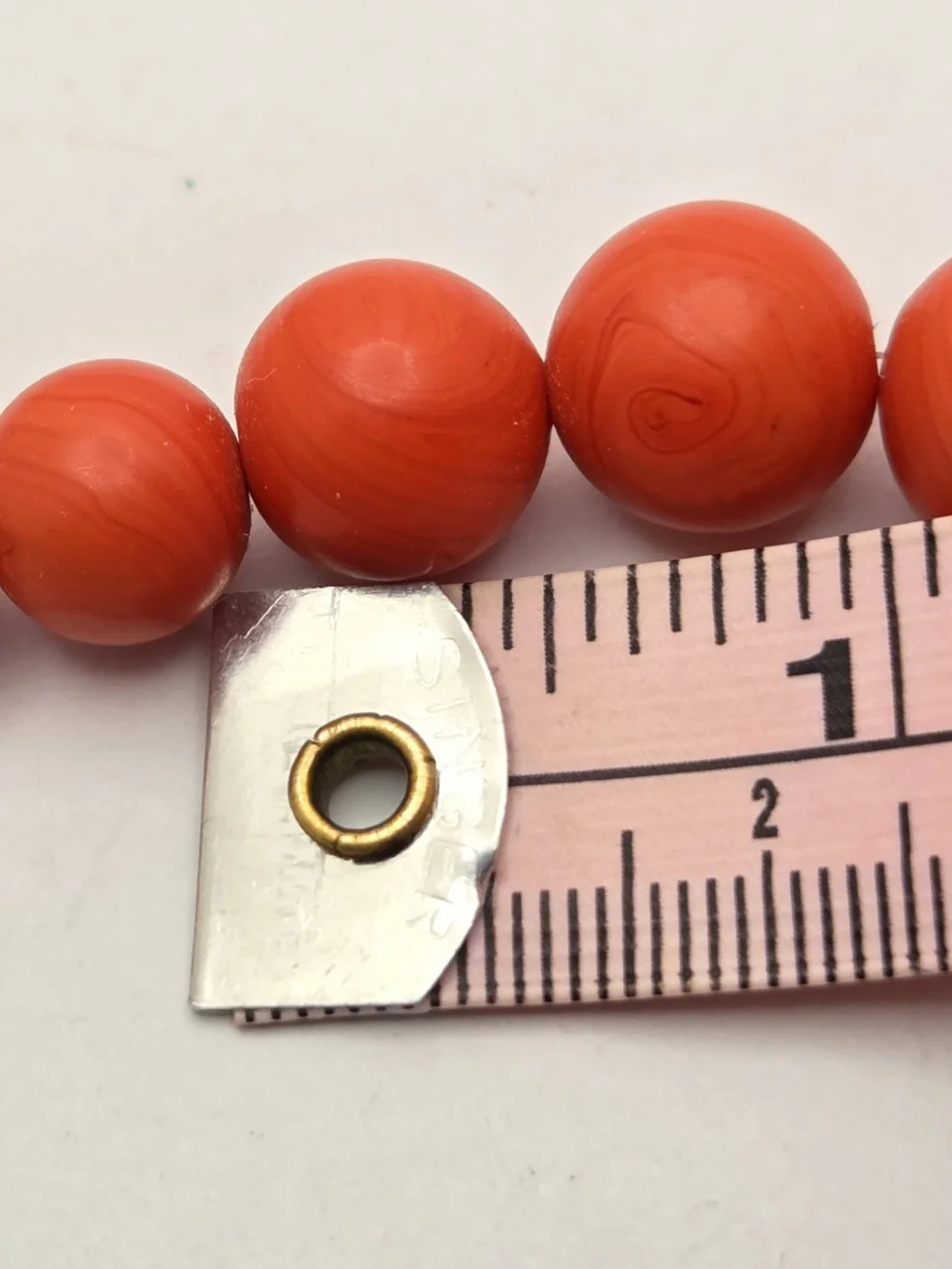 Vintage Orange Slag Glass Graduated Bead Necklace 19